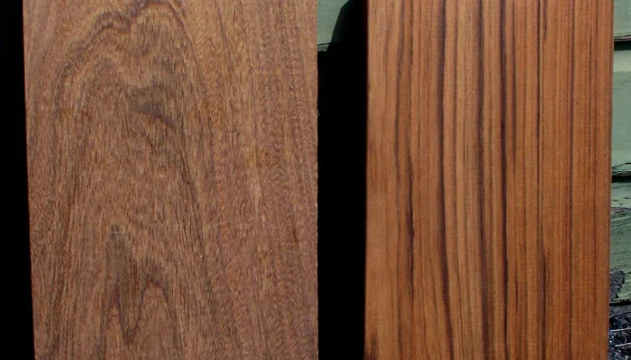 fresh sawn afromosia and teak