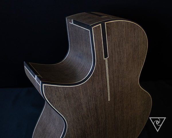 RWSA WWS 001 Theunis Fick, Q16B General, Wenge Guitar in Progress, Anigre and Ebony Inlay